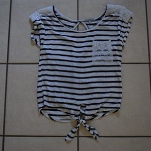 Charlotte Russe Black and White Striped Top